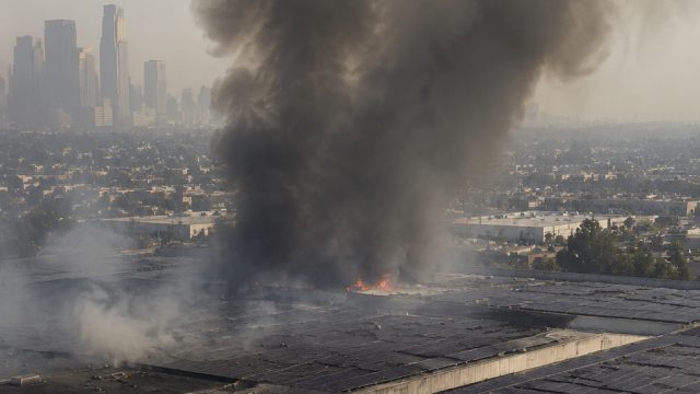 Smoke from Solar-Powered Wareh